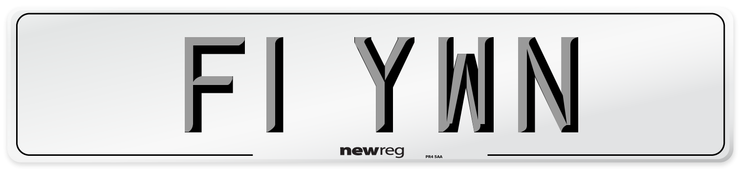 F1 YWN Number Plate from New Reg
